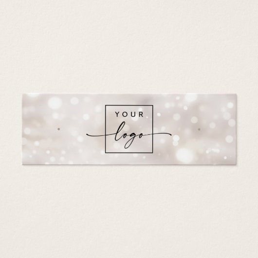 Dromerige bokeh glitterlichten oorbel display kaar mini visitekaartjes (Voorkant)