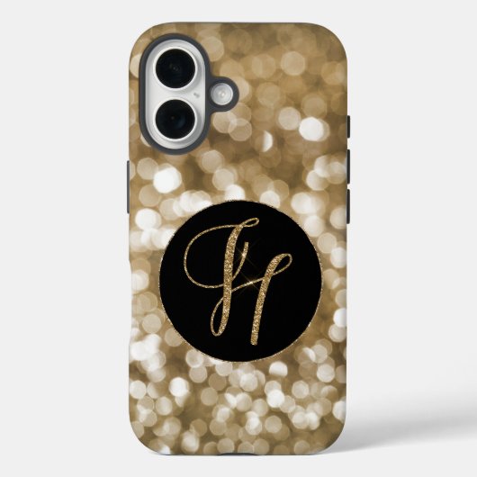 Dromerige Bokeh Gouden Glitter Letter H Monogram Z Case-Mate iPhone Case (Achterkant)