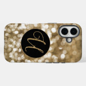 Dromerige Bokeh Gouden Glitter Letter U Monogram Z Case-Mate iPhone Case (Achterkant (horizontaal))