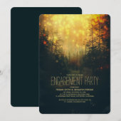 Dromerige bos snoerlichtjes bomen verlovingsfeest kaart (Voorkant / Achterkant)