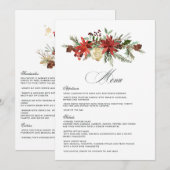 Dromerige Bosgrote Wintergroene Winterhuwelijk Menu (Voorkant / Achterkant)
