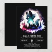 Dromerige boswolf verjaardag kaart (Voorkant / Achterkant)