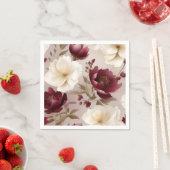 Dromerige Bourgondische bloemen Servet (Insitu)