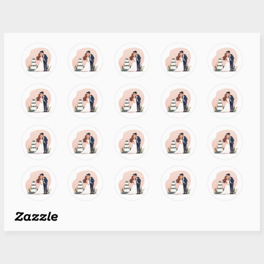 Dromerige bruidsparen Sticker (Vel)
