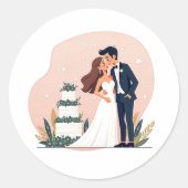 Dromerige bruidsparen Sticker (Voorkant)