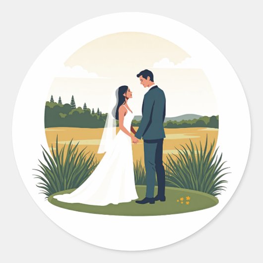 Dromerige bruiloft moment Sticker (Voorkant)