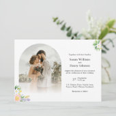 dromerige bruiloft uitnodiging | Klassiek minimaal (Staand voorkant)