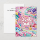 Dromerige  Candyland bedankkaart (Voorkant / Achterkant)