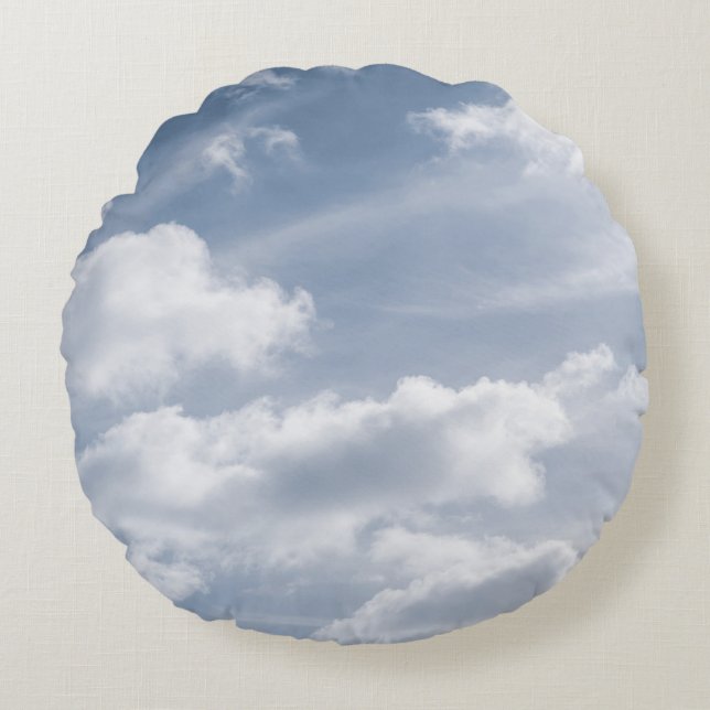 Dromerige Caribische Wolken 12 Rond Kussen (Voorkant)
