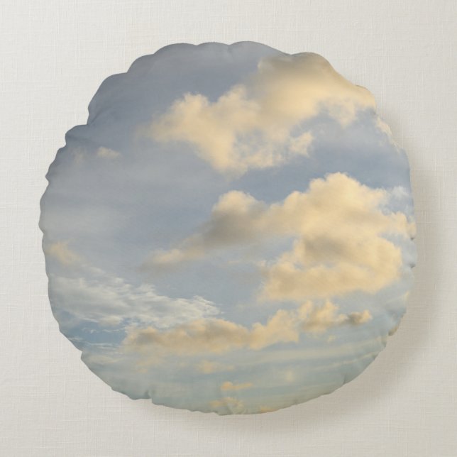 Dromerige Caribische Wolken 2 Rond Kussen (Voorkant)