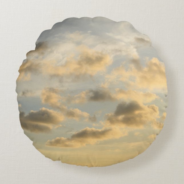 Dromerige Caribische Wolken 4 Rond Kussen (Voorkant)
