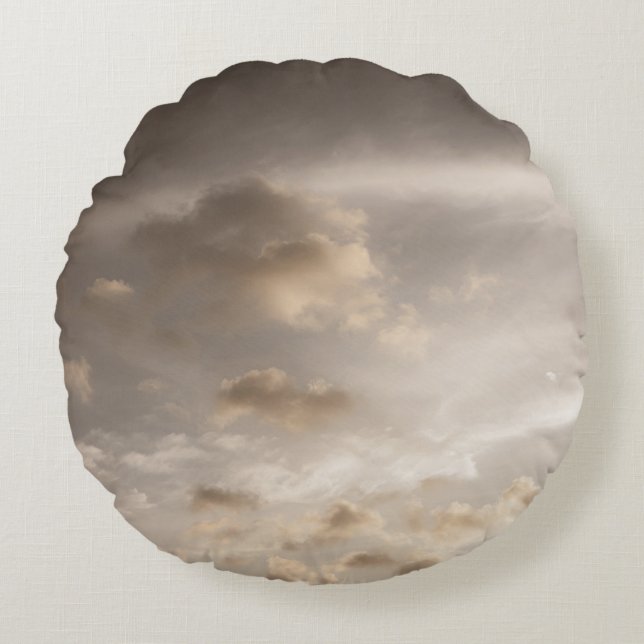 Dromerige Caribische Wolken 5 Rond Kussen (Voorkant)