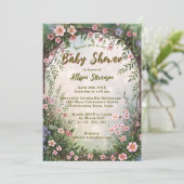 Dromerige Charming Spring Garden Party Baby shower Kaart (Staand voorkant)