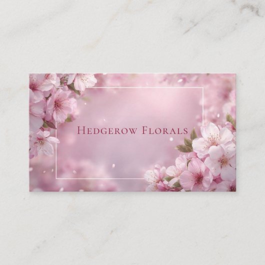 Dromerige Cherry Blossom Bokeh & Petals Visitekaartje (Voorkant)