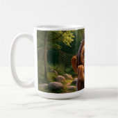 Dromerige Chimpansee Sanctuary bij zonsondergang Koffiemok (Links)