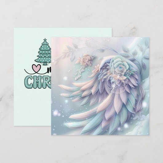Dromerige Christmas Angel Wings Wenskaart (Voorkant / Achterkant)