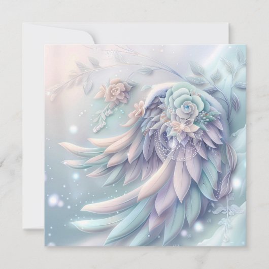 Dromerige Christmas Angel Wings Wenskaart (Voorkant)