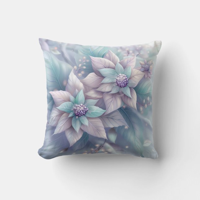 Dromerige Christmas Floral Sierkussen (Voorkant)