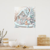 Dromerige Christmas Gingerbread House Poster (Keuken)
