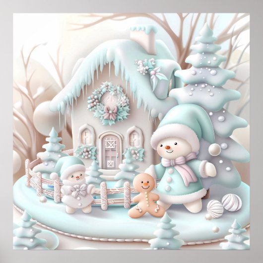 Dromerige Christmas Gingerbread House Poster (Voorkant)