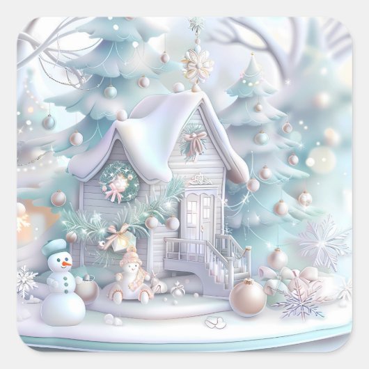 Dromerige Christmas Gingerbread House Sticker (Voorkant)