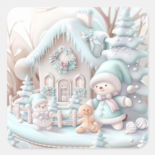Dromerige Christmas Gingerbread House Sticker (Voorkant)