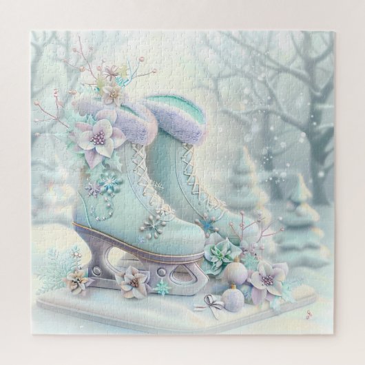 Dromerige Christmas Ice Schaatsen Puzzel (Verticaal)