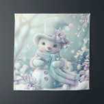 Dromerige Christmas Snowman Tapestry Wandkleed<br><div class="desc">Dromerige kerst sneeuwpop wandtapijt</div>