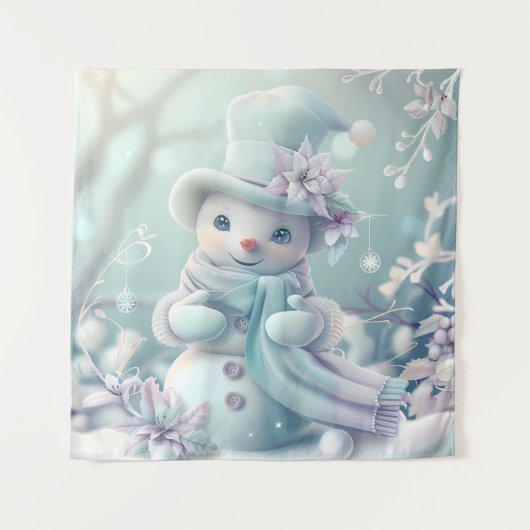 Dromerige Christmas Snowman Tapestry Wandkleed (Voorkant)