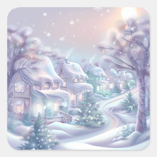 Dromerige Christmas Village Sticker (Voorkant)