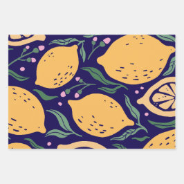 Dromerige citroenen inpakpapier vel