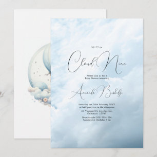 Dromerige Cloud 9 Baby Shower Kaart