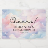 Dromerige Cloud Nine Bruidsmeisjesfeest Sparkling Wijnetiket (Enkel label)