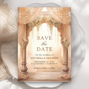 Dromerige Crème Bloemrijke Indiase Mandap Hindoe H Save The Date