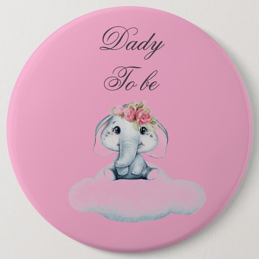 Dromerige dagen met Rosie de olifant. Ronde Button 6,0 Cm (Voorkant)