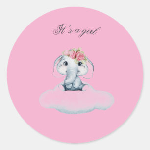 Dromerige dagen met Rosie de olifant. Ronde Sticker