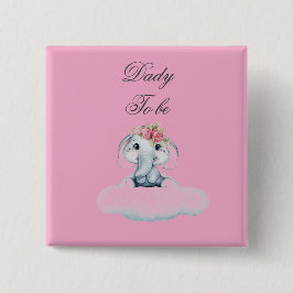 Dromerige dagen met Rosie de olifant. Vierkante Button 5,1 Cm