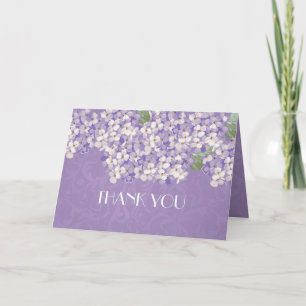 Dromerige Damast Lavendel Hydrangea Dank je Bedankkaart