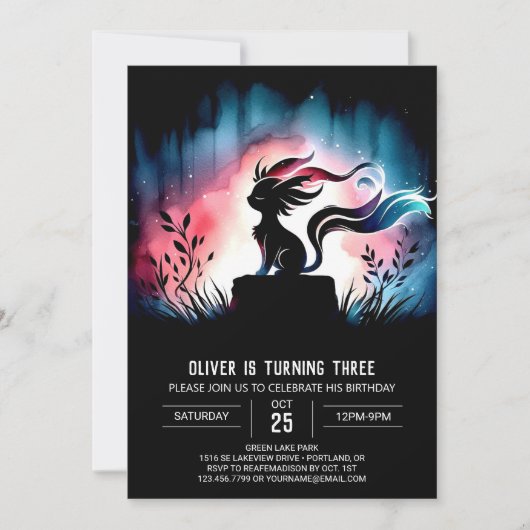 Dromerige digitale kattenverjaardag kaart (Voorkant)