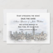 Dromerige Dk Gray NYC Silhouet van de stad Save th Kaart (Achterkant)