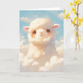 Dromerige Donzige Alpaca's Kaart (Gele Bloem)
