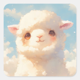 Dromerige Donzige Alpaca's Vierkante Sticker