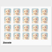 Dromerige Donzige Alpaca's Vierkante Sticker (Vel)
