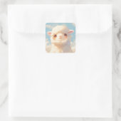 Dromerige Donzige Alpaca's Vierkante Sticker (Tas)