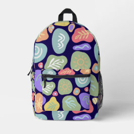 Dromerige Doodles – Levendig Boho Natuur Motief On Bedrukte Rugzak