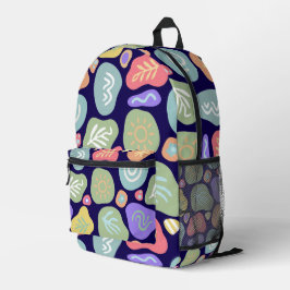 Dromerige Doodles – Levendig Boho Natuur Motief On Bedrukte Rugzak