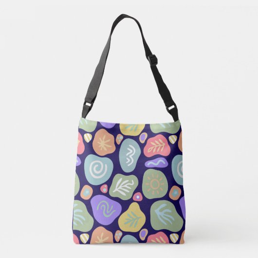 Dromerige Doodles – Levendig Boho Natuur Motief On Crossbody Tas (Achterkant)