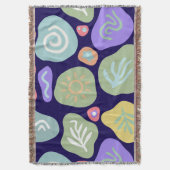 Dromerige Doodles – Levendig Boho Natuur Motief On Deken (Voorkant Verticaal)