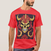 Dromerige Dragon Skull T-Shirt Design (Voorkant)