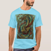 Dromerige Dragon Waterverf T-Shirt Design (Voorkant)